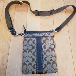 EUC Coach brown canvas and leather crossbody